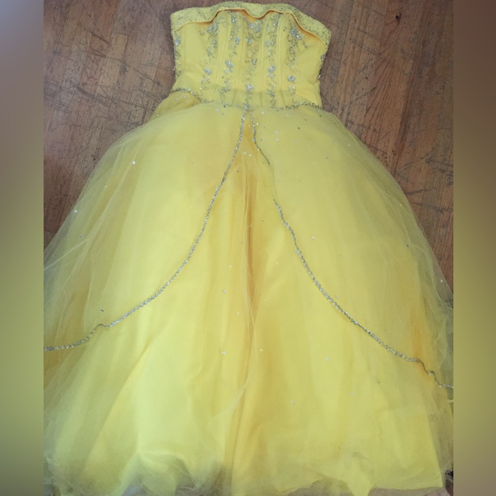 Beauty And The Beast Inspired Belle Yellow Formal Quinceñera Dress